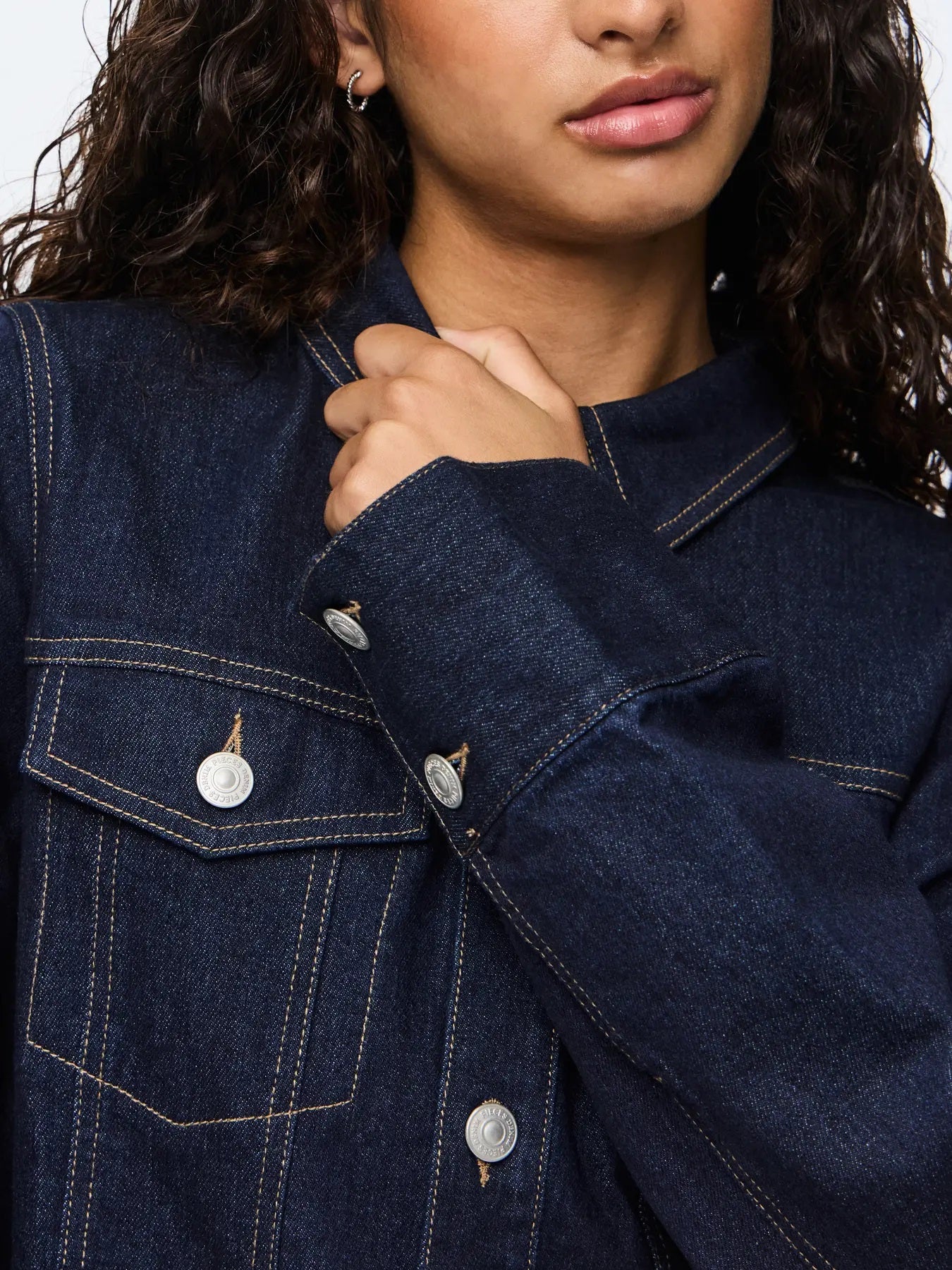 PIECES FEMMA LS SHORT DENIM DRESS | dark blue