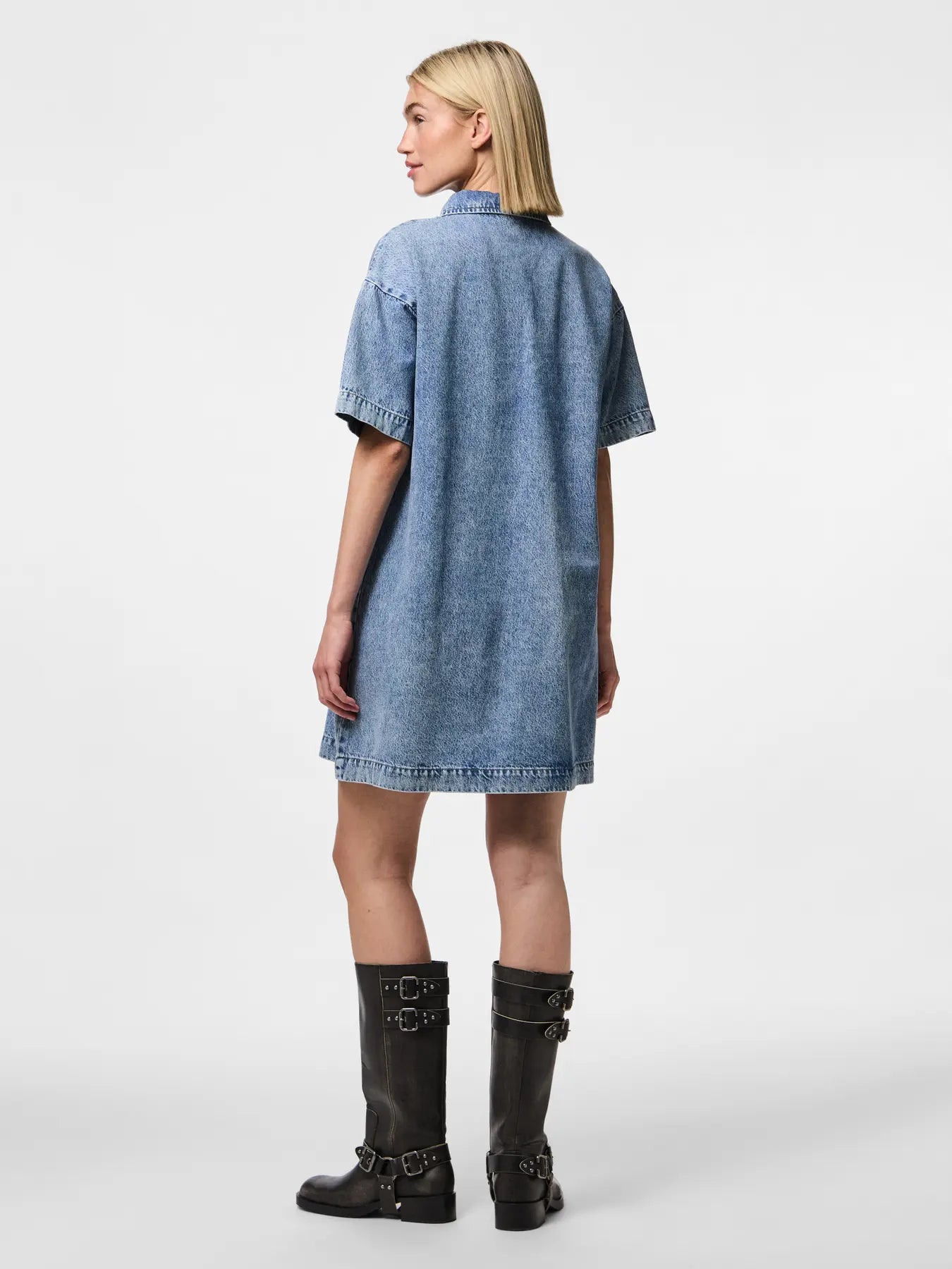 PCKENYA SS A-SHAPE DENIM DRESS
