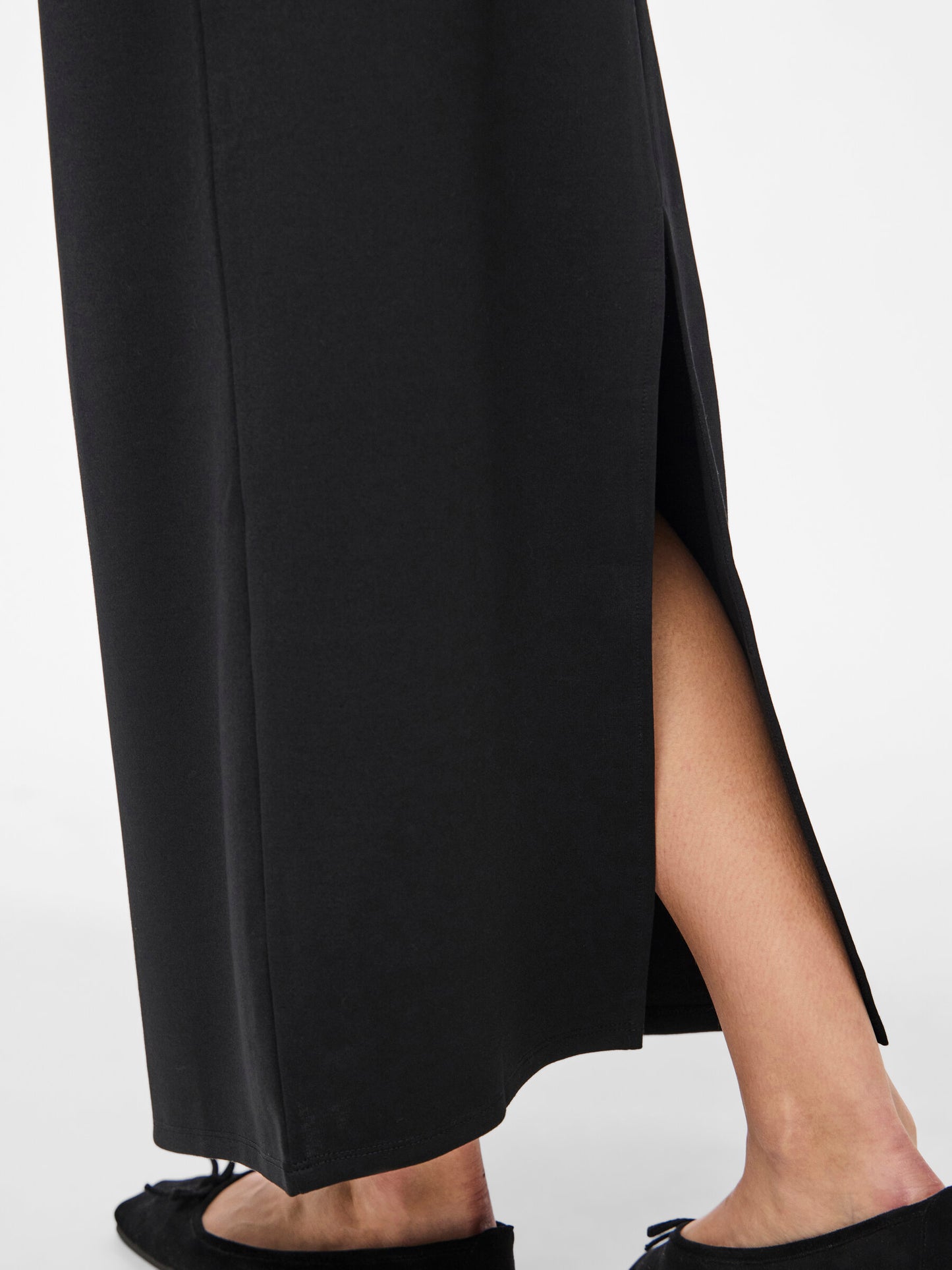 PIECES Black Long Skirt PCNAYA HW ANKLE SKIRT NOOS