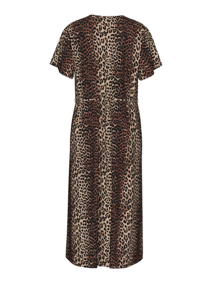 PCNYA SS V-NECK MIDI DRESS  |Moon Rock/Cloud Danc