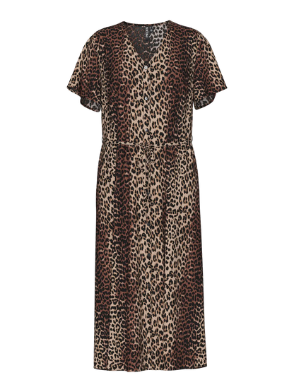 PCNYA SS V-NECK MIDI DRESS  | Moonlighe leo