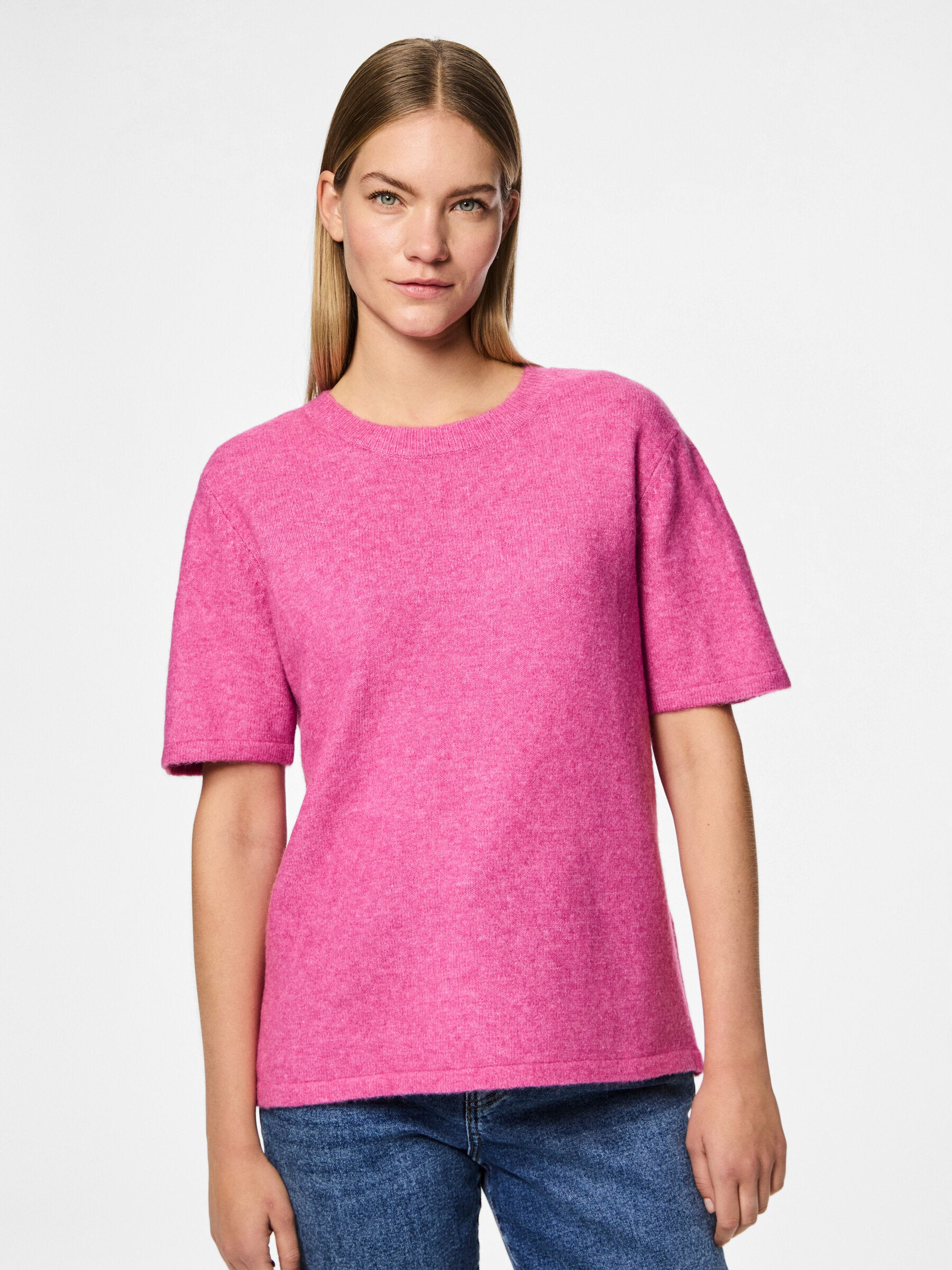 PIECES PCPIKO SS O-NECK KNIT | Fiji Flower Melange
