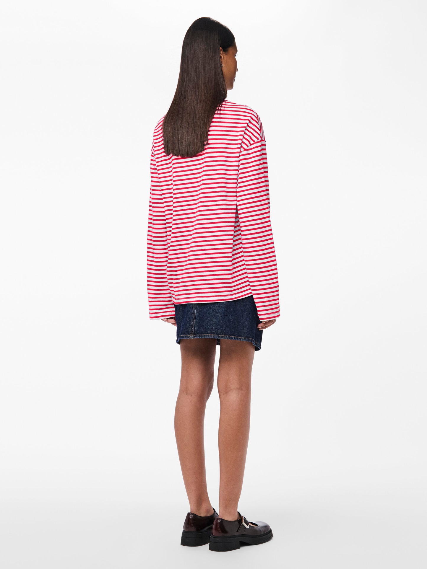 PIECES Cloud Dancer LOLLIPOP T-Shirt PCSADIE LS TOP NOOS