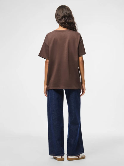 PIECES PCSKYLAR SS OVERSIZED TEE | Hot Fudge