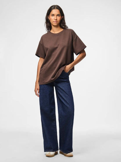 PIECES PCSKYLAR SS OVERSIZED TEE | Hot Fudge
