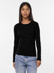 PIECES Black T-Shirt PCRUKA LS TOP NOOS BC