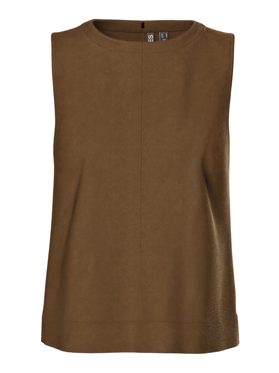 ærmeløs brun top i ruskind PIECES Top PCJUNO TOP Brown