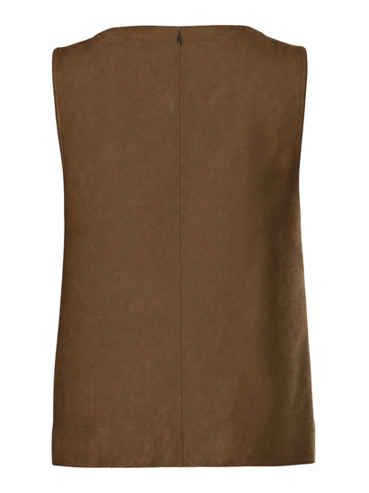 ryggen af ærmeløs brun top i ruskind PIECES Top PCJUNO TOP Brown