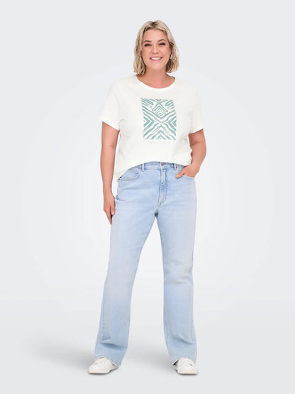 ONLY Carmakoma CARBOOSTERY TEE | Cloud Dancer Tribe