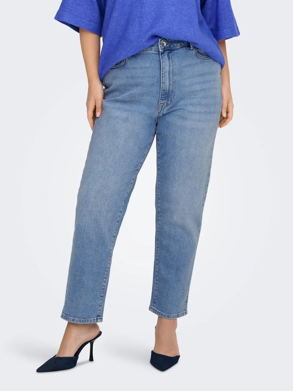 straight fit lyseblå jeans ONLY Carmakoma CAREMILYSTRETCH jeans Light Blue Denim