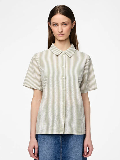 PIECES PCSALLY SS SHIRT WVN NOOS | Tea Cloud dancer