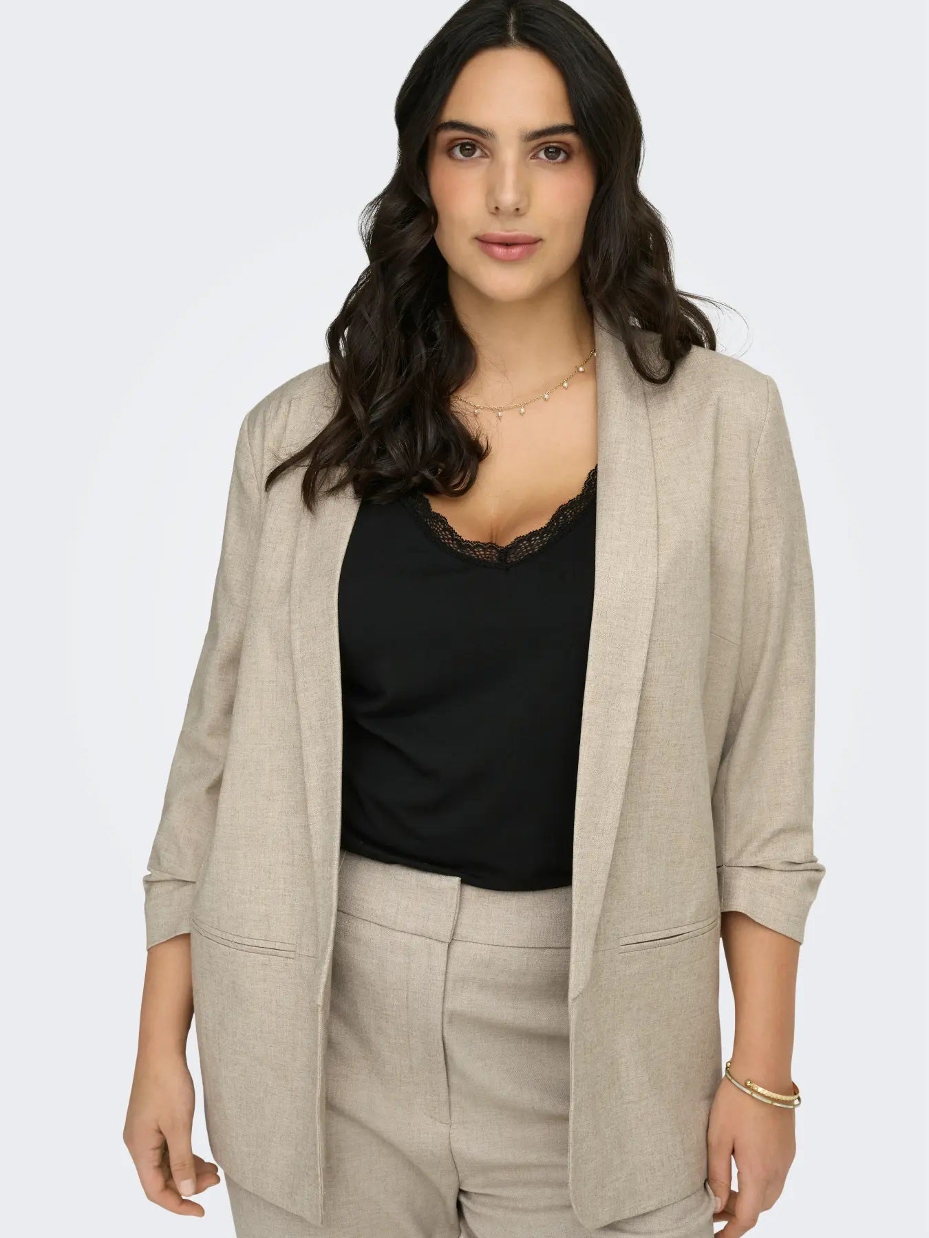 ONLY CARELLY 3/4 BLAZER TLR NOOS (White Pepper Melange)