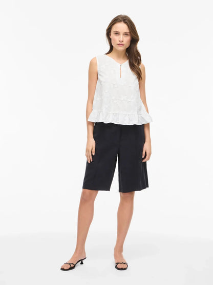 VISIMONE V-NECK S/L TOP - White