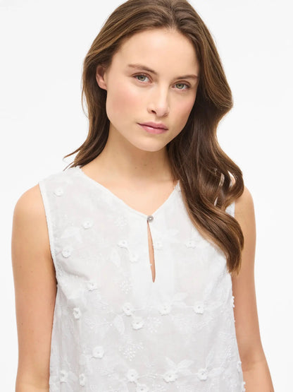 VISIMONE V-NECK S/L TOP - White