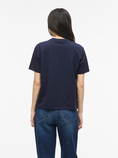 Vila - Vinora - T-shirt - Navy Blazer