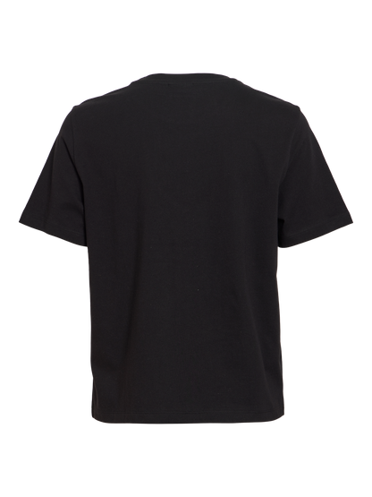Vila - Vivora - T-shirt - Black - Vivora S/S Heart Emb T-Shirt