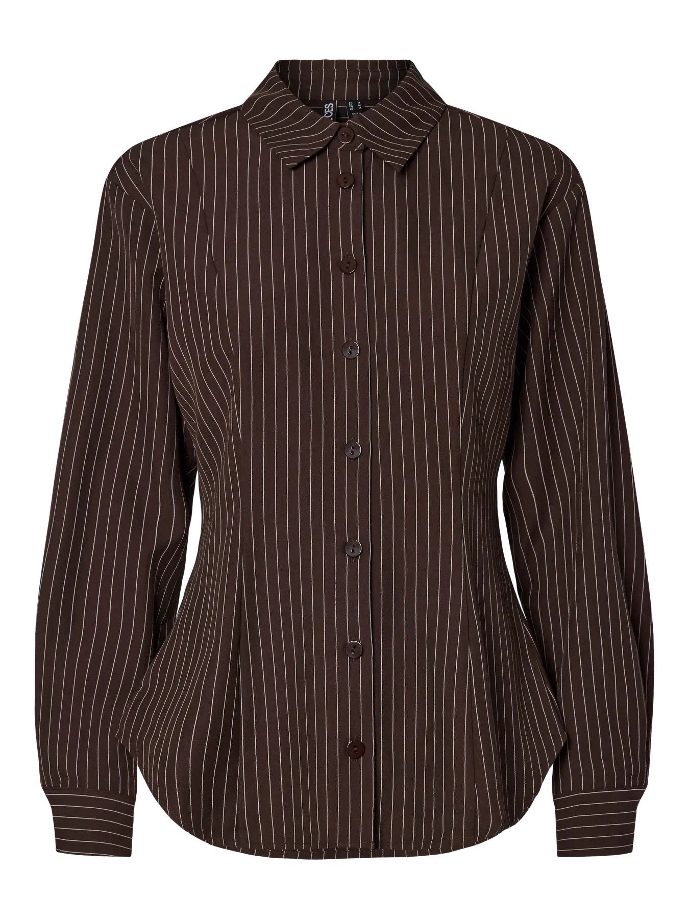 PIECES PCANJA LS FITTED SHIRT WVN D2D | Delicioso Pinstripe