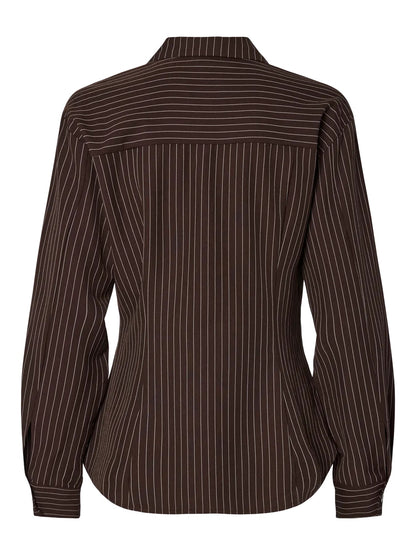 PIECES PCANJA LS FITTED SHIRT WVN D2D | Delicioso Pinstripe