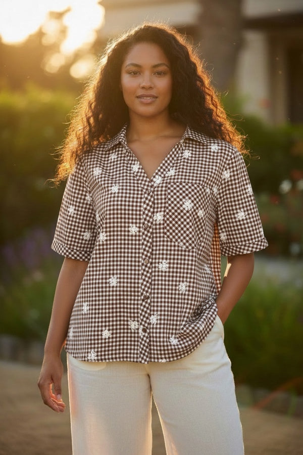 Cassiopeia  SAGETTE SHIRT BROWN COMBI