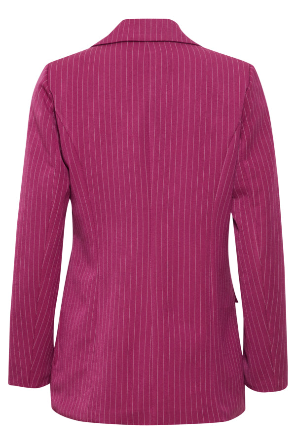 Sorbet rød blazer med tynde striber SBDIEGO BLAZER Magenta Haze bagfra