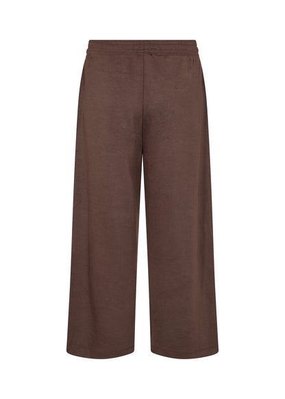 bagpå brune joggingbukser med snøre i taljen og sidelommer. Soyaconcept SC-BANU 26 Bukser HOT FUDGE