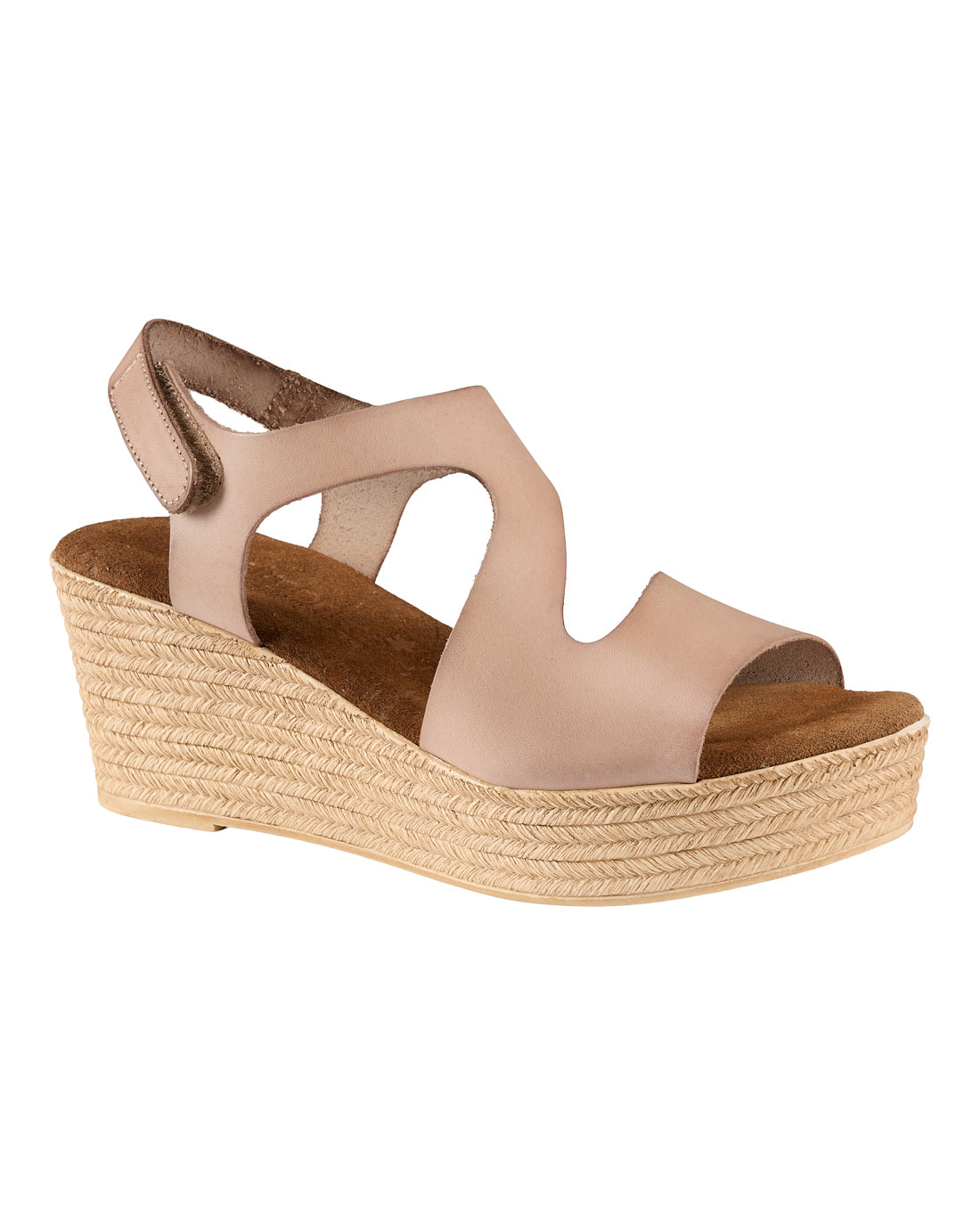 sandal i skind med kilehæl på 7 cm og en front på 3 cm. Tim & Simonsen Katia Nature Lino