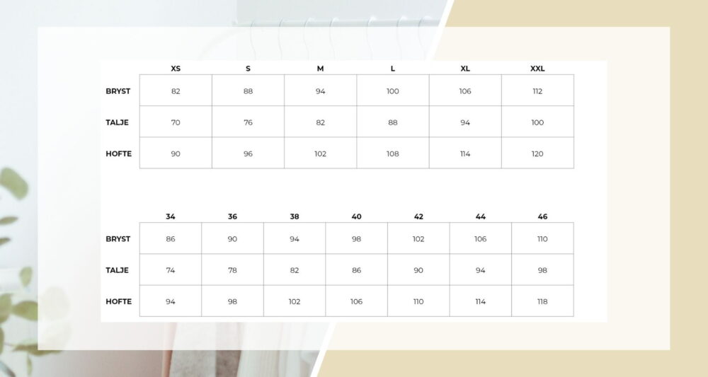 sizeguide Soyaconcept