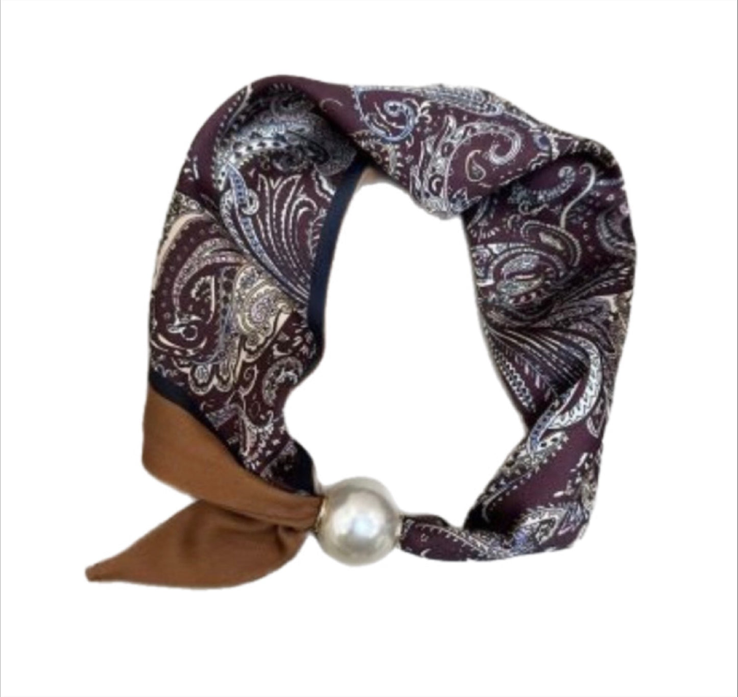 halstørklæde Tim & Simonsen Chloe Scarf w. magnetic pearl Paisley