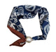 blå og brunt tørklæde Tim & Simonsen Chloe Scarf w. magnetic pearl Paisley/blue