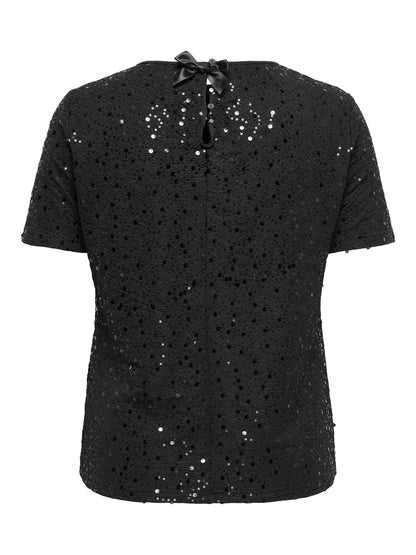 Only Carmakoma - Carwham 2/4 O-neck Seq - T-Shirt - Black
