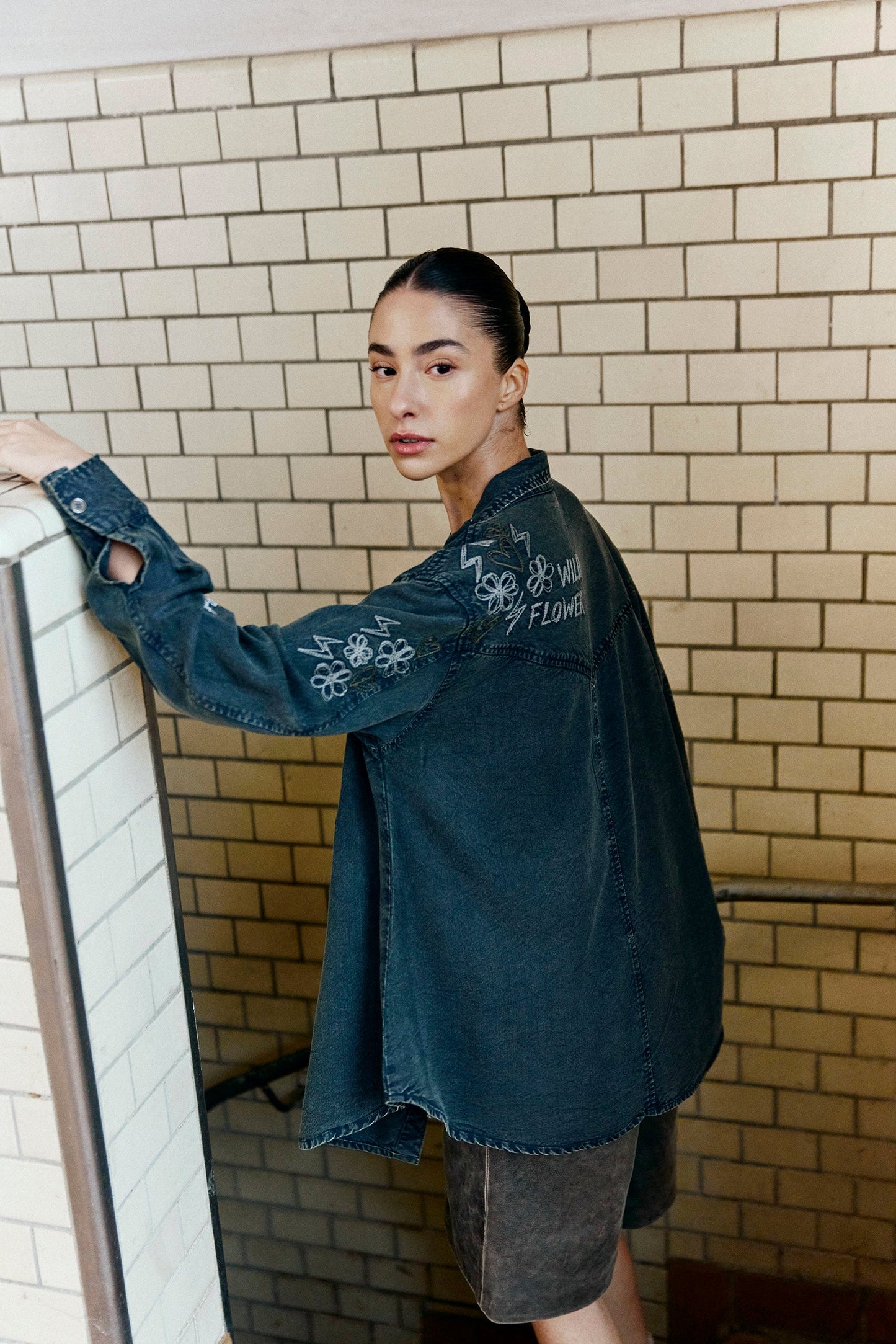 HUMBLE OfeliaHBS shirt - Dark grey combi