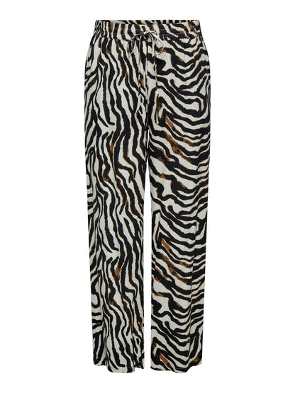 bukser med zebra print. ONLY Carmakoma CARBERTE Pants Pumice Stone Zebra