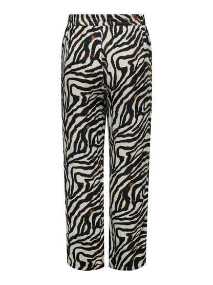 bagpå bukser med zebra print. ONLY Carmakoma CARBERTE Pants Pumice Stone Zebra