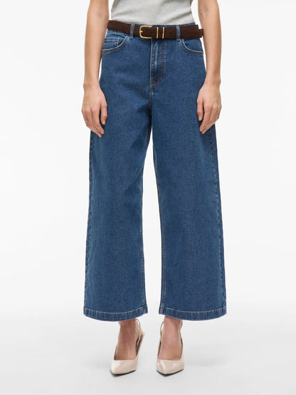 VILA VILOTTA HW CULOTTE JEANS | Medium Blue Denim