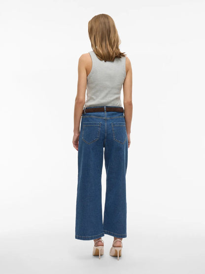 VILA VILOTTA HW CULOTTE JEANS | Medium Blue Denim