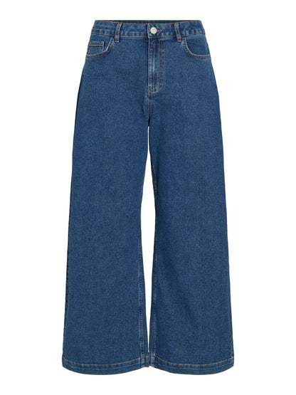 VILA VILOTTA HW CULOTTE JEANS | Medium Blue Denim