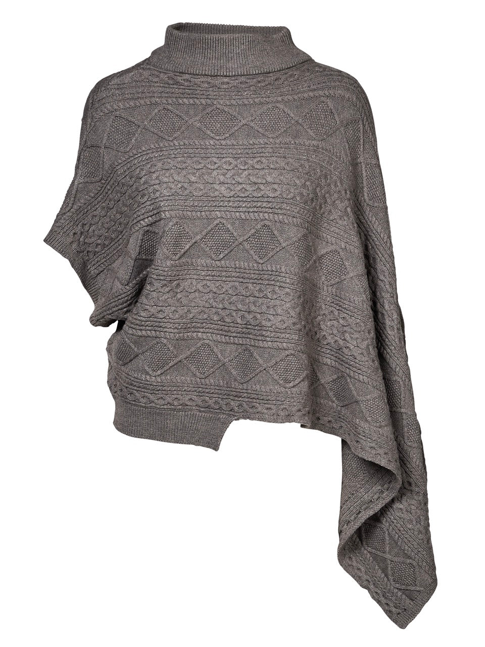 grå poncho NÜ Vilna Blouse/poncho knit SUSTAINABLE