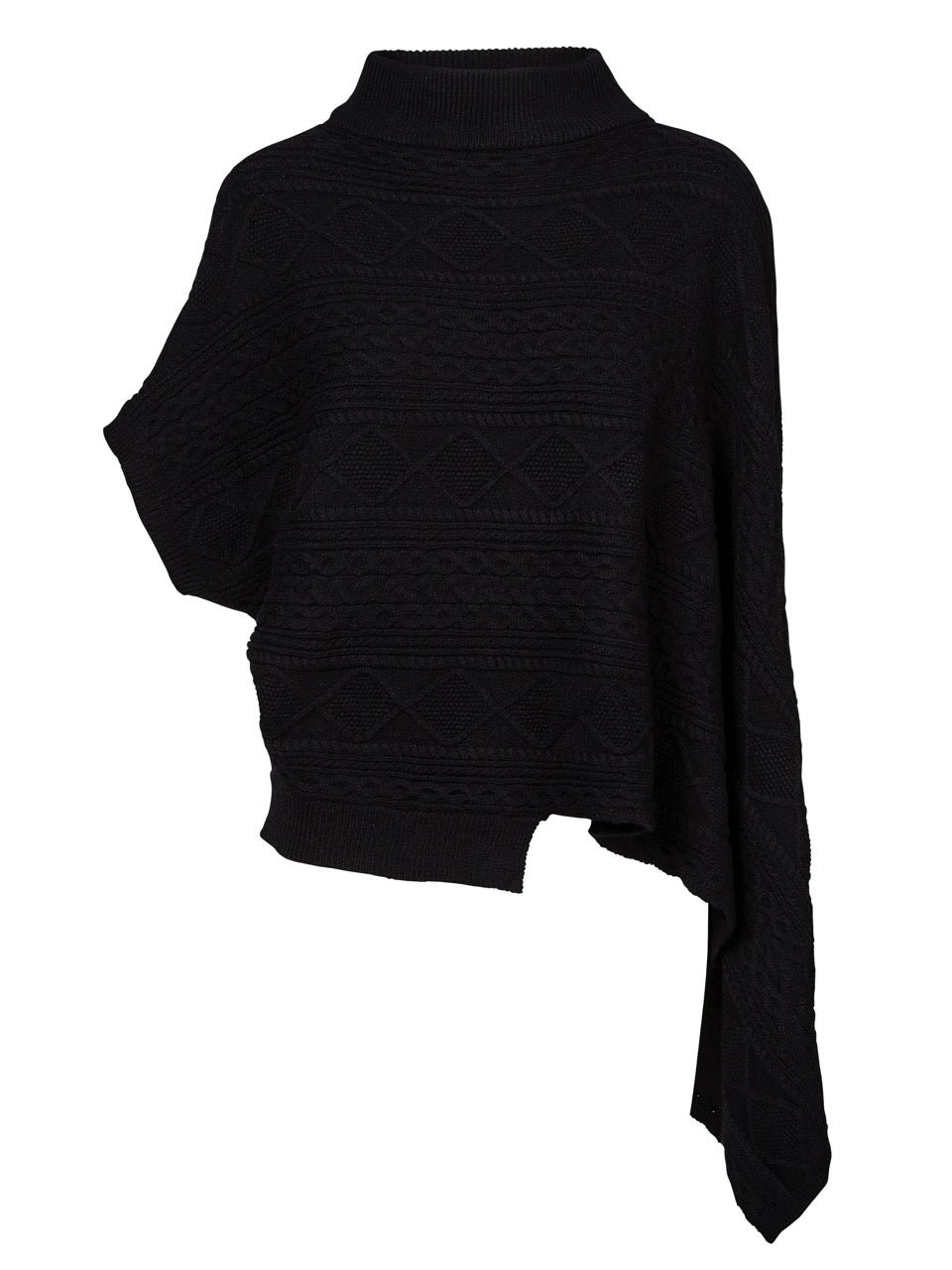 sort poncho NÜ Black Vilna Blouse/poncho knit SUSTAINABLE