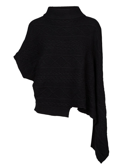 sort poncho NÜ Black Vilna Blouse/poncho knit SUSTAINABLE