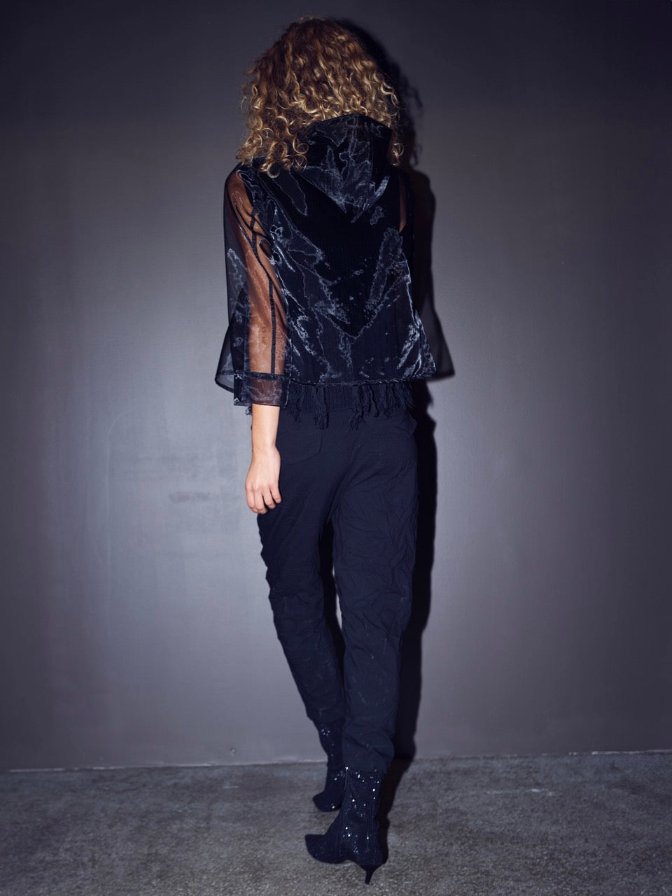 Gennemsigtig sort jakke NÜ Black Viora Jacket