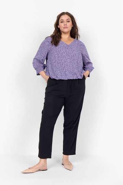 sorte bukser med justerbar talje. Wasabi WA-ERICA 3 BLACK