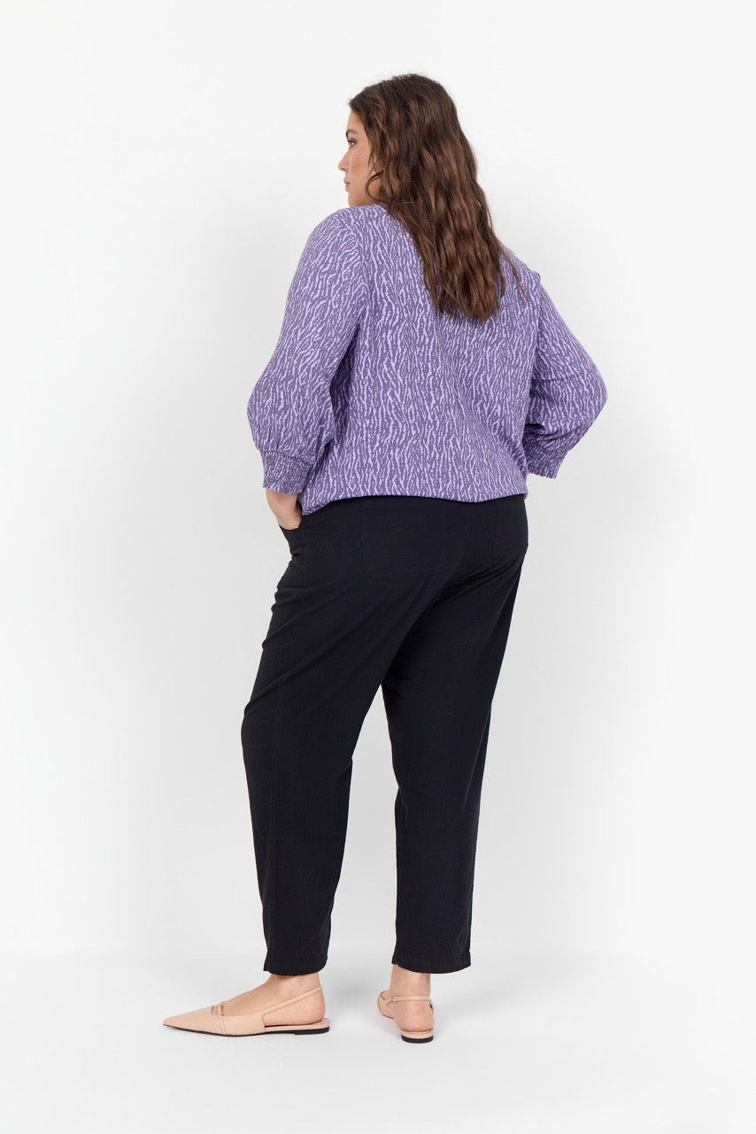 sorte bukser med justerbar talje. Wasabi WA-ERICA 3 BLACK