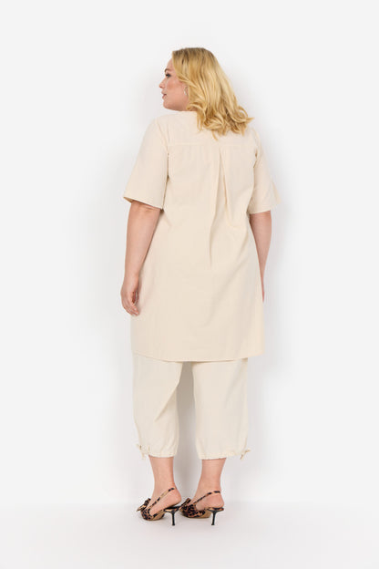 sandfarvet tunika med lommer Wasabi WA-ERICA 7 Sand