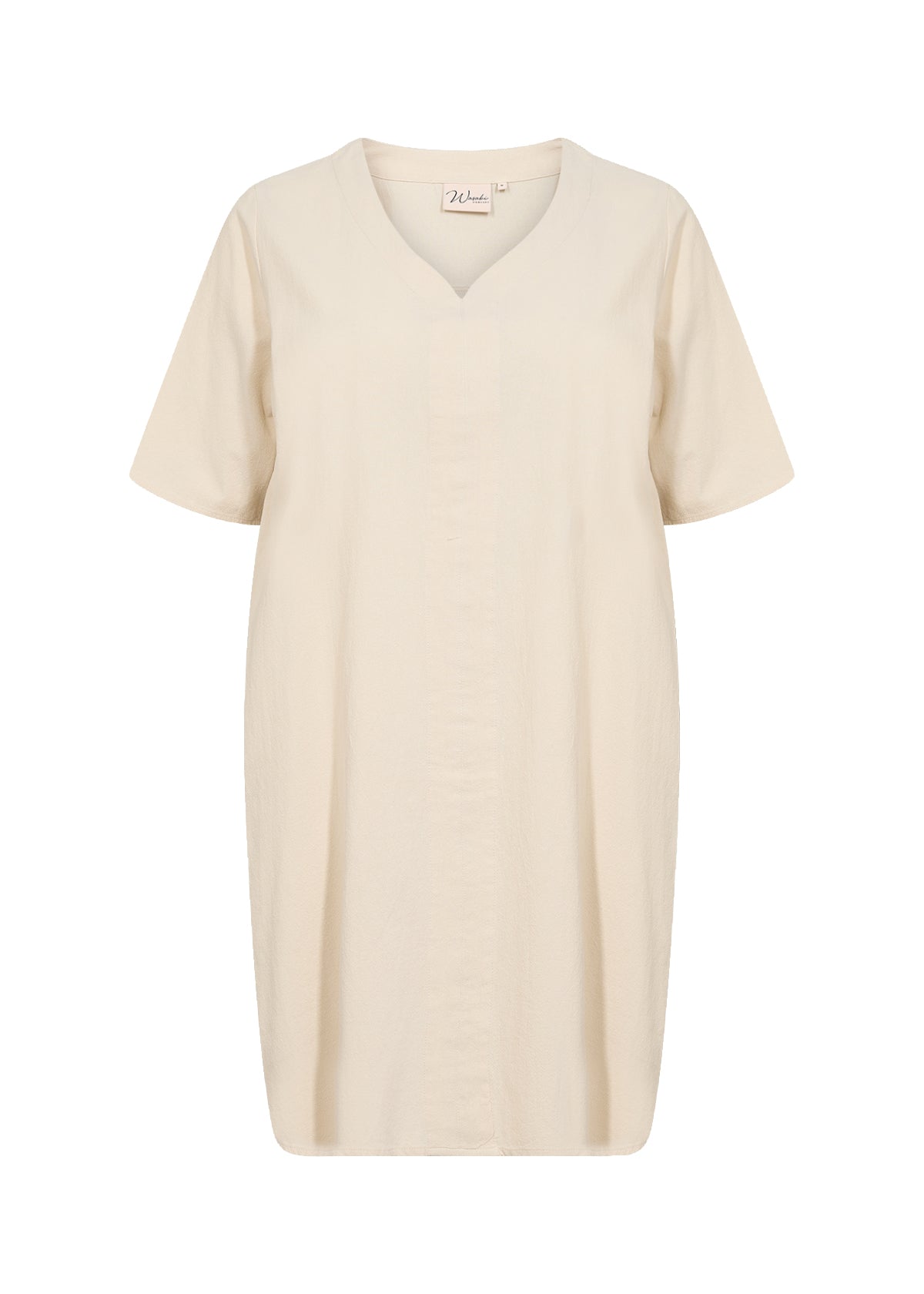 sandfarvet tunika med lommer Wasabi WA-ERICA 7 Sand