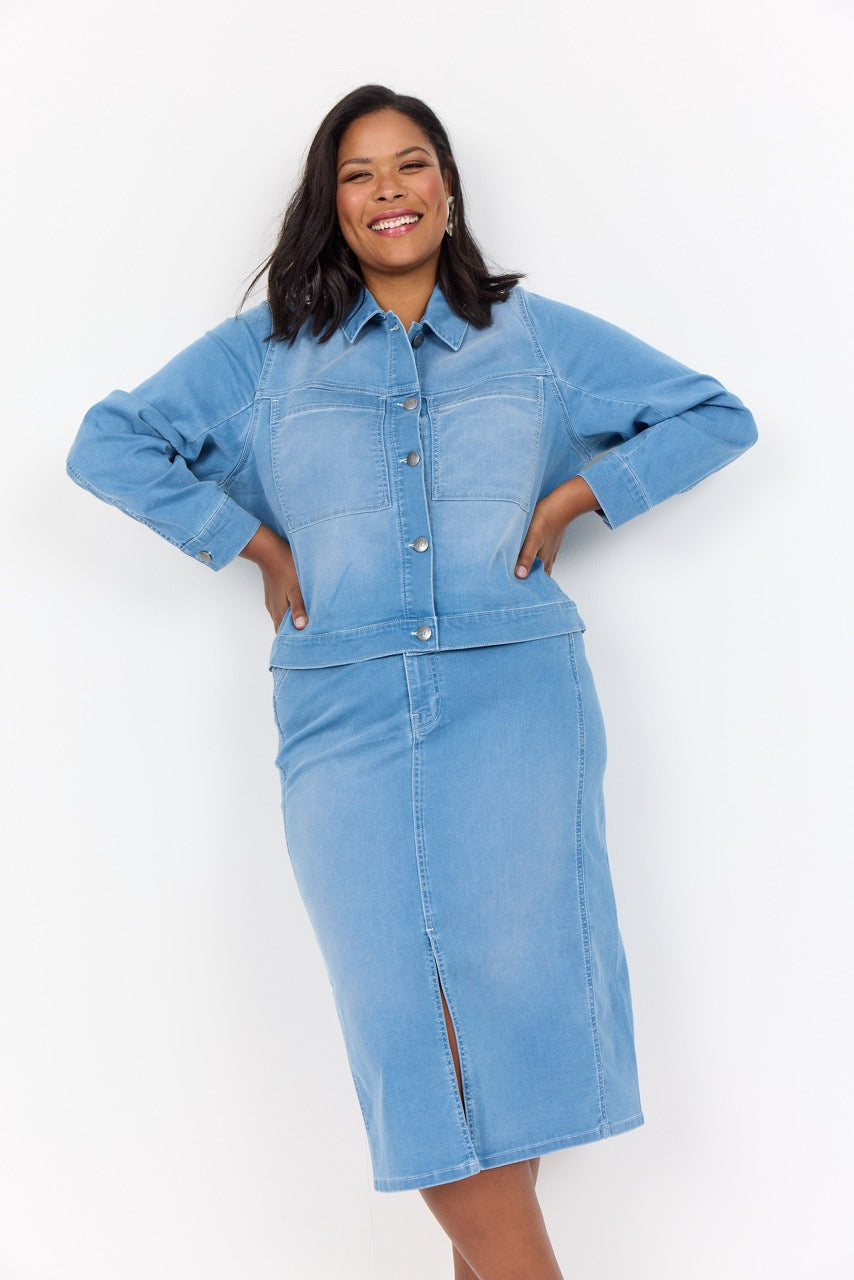 lyseblå denimjakke Wasabi WA-SUMMER 9 LIGHT BLUE DENIM