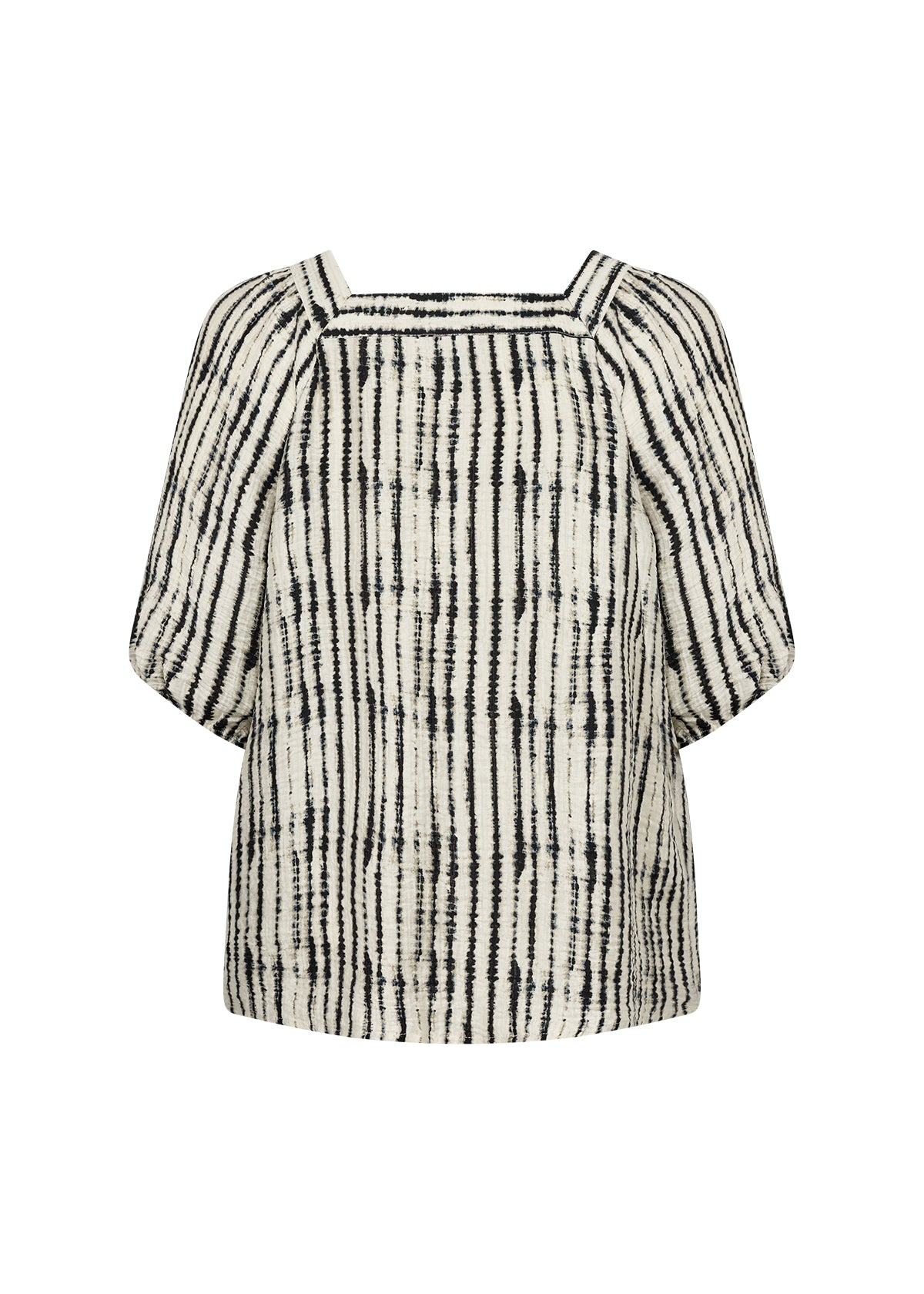 Wasabi Cream Blouse WA-VARINKA 2 mønstret bluse