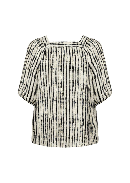 Wasabi Cream Blouse WA-VARINKA 2 mønstret bluse