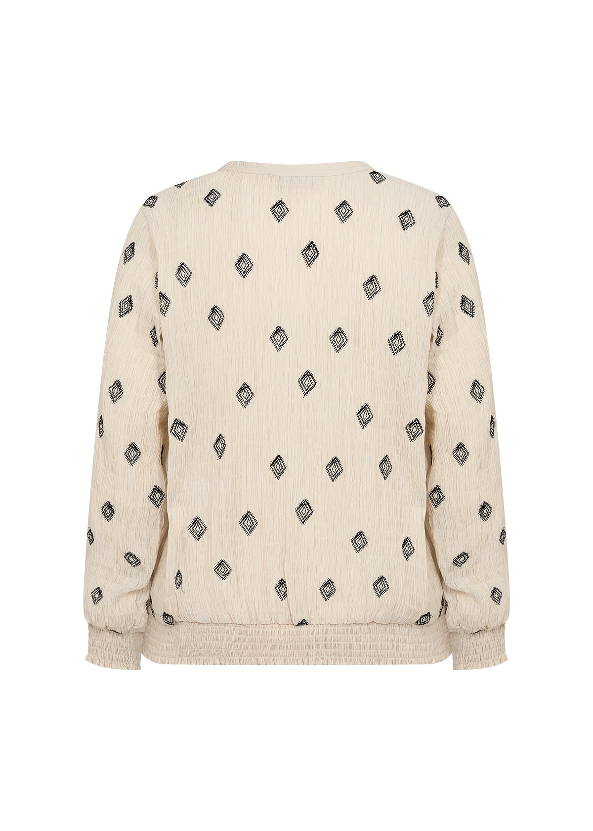 Wasabi Cream Blouse WA-VERMINA 2 mønstret bluse