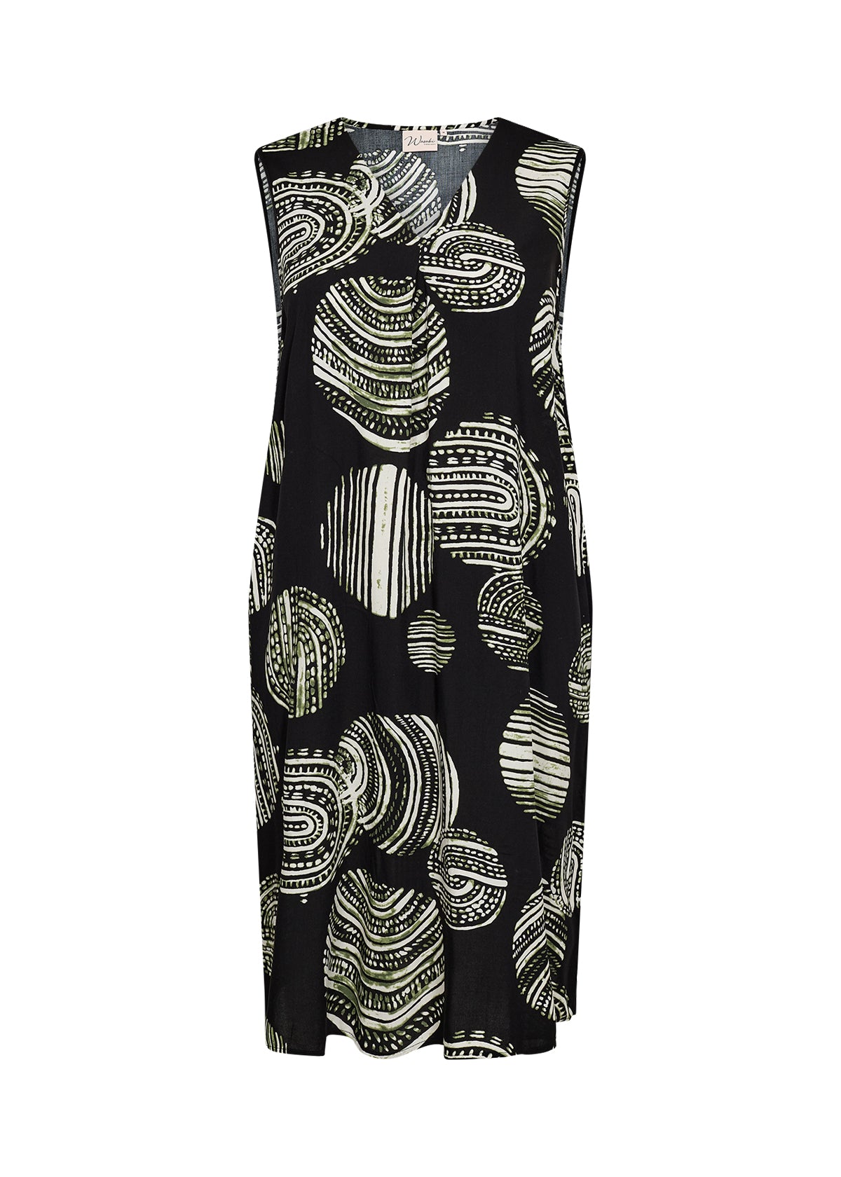 mønstret kjole uden ærmer. Wasabi WA-MEDINE 3 Kjole Black Combi