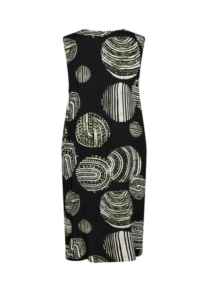 ryggen af mønstret kjole uden ærmer. Wasabi WA-MEDINE 3 Kjole Black Combi